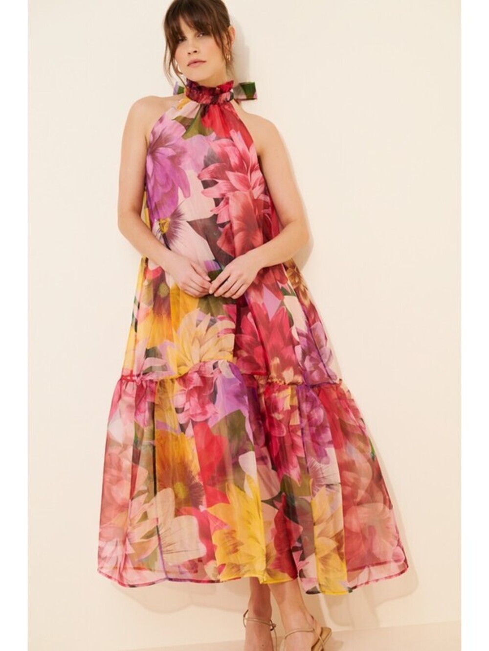 Anthropologie x Corey Lynn Calter - Floral Halter Neck Maxi Dress, Size S